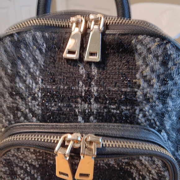 INC Tweed Fabic Blk & Gray Small Backpack Purse - Picture 10 of 10